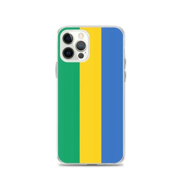 Coque - PIXELFORMA - iPhone 12 Pro - Gabons flagga - Mjuk silikon - Fullständigt skydd Grön