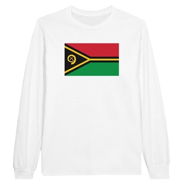 Vanuatu Flag langærmet T-shirt i hvid Vit XL