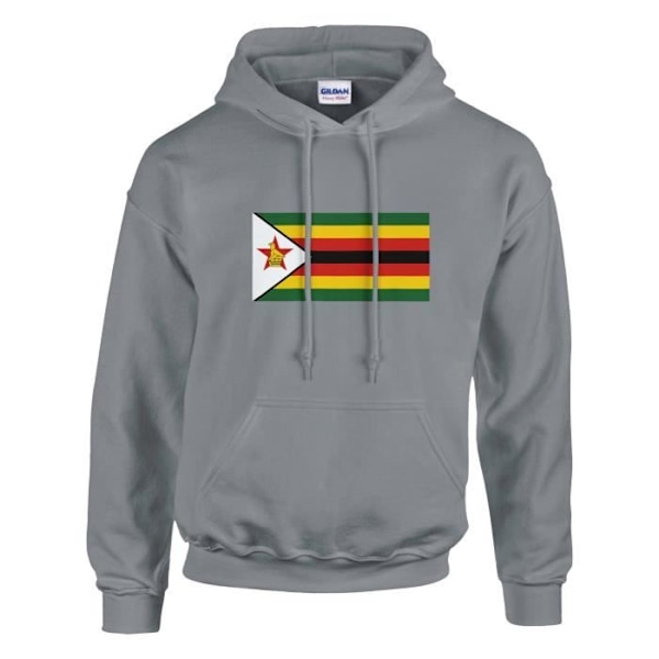 Zimbabwe flagga hoodie i grått Grå XXXL