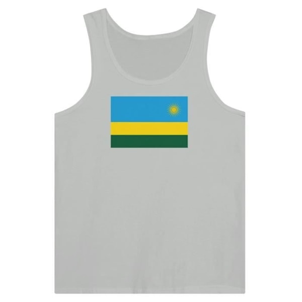 Rwanda Flag Tank Top i Grå Grå XL