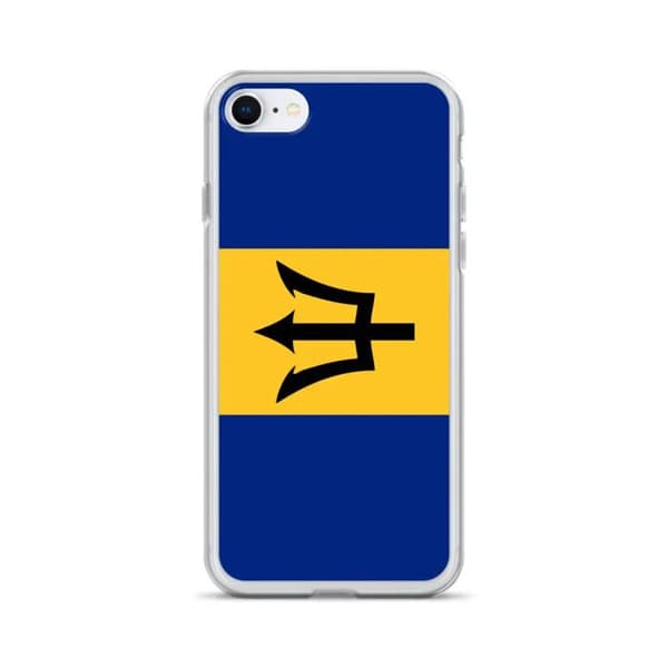 Coque til iPhone - PIXELFORMA - iPhone 8 - Barbados Flag - Blødt Silikone - Maksimal Beskyttelse Svart