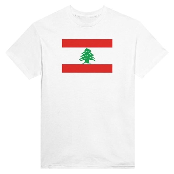 Libanon Flag T-shirt i hvid farve Vit M