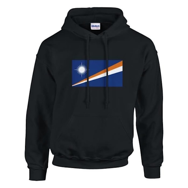 Marshall Islands Flag Hoodie i svart Svart XL