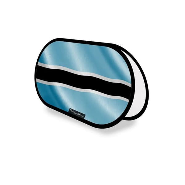 Oval Flag - Botswana - 70 x 120 cm - Polyester - Double-sided Print - Foldable Retractable Flerfärgad