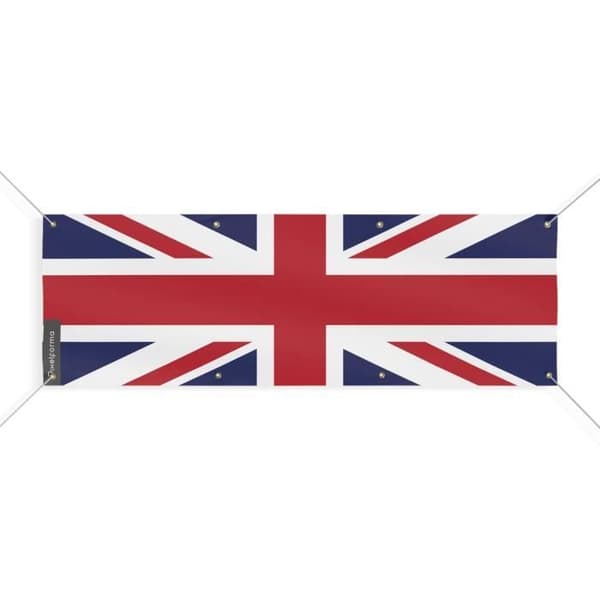 Iso-Britannian lippubanneri 8 silmukkaa 70x210 cm