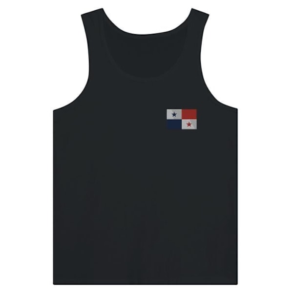 Panama Flag Broderi Tank Top i Sort Svart jag