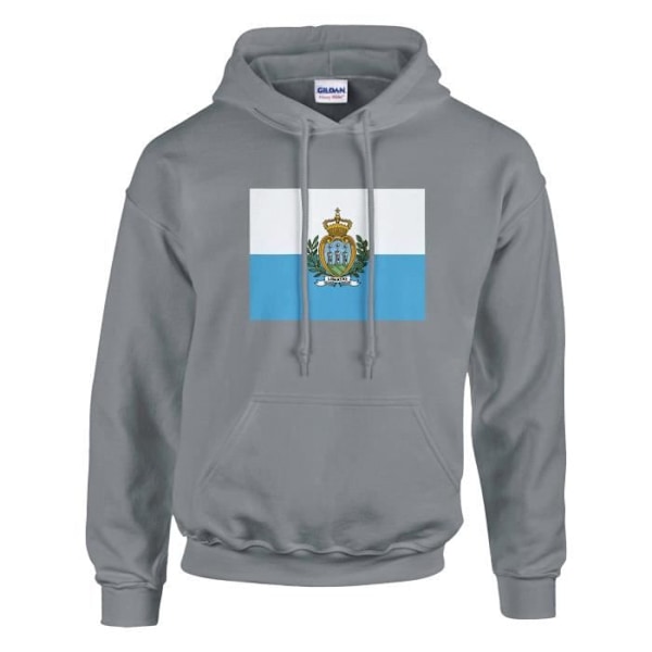 San Marino Flag -huppari harmaalla Grå XXXXXL