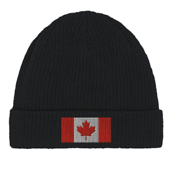 Bonnet Drapeau Canada i Sort Svart