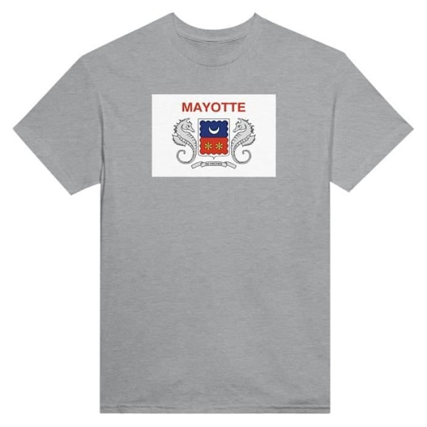 Mayotte Flag T-shirt i grå farve Grå XXXL