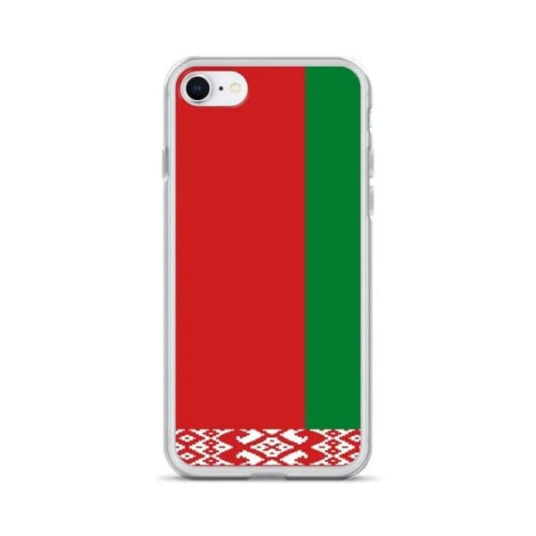 Fodral för iPhone - PIXELFORMA - iPhone 7 - Vitryska flaggan - Mjuk silikon - Lätt design vit röd
