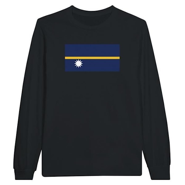 Nauru Flag pitkähihainen musta T-paita Svart XXL