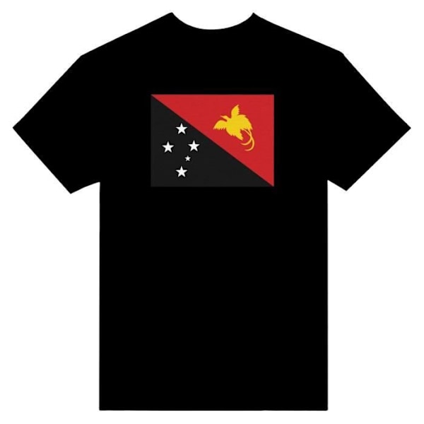 Papua-Uuden-Guinean lipun T-paita mustana Svart XXXXXL