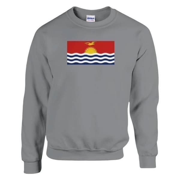 Huppari - PIXELFORMA - Kiribatin lippu - Harmaa - Pitkät hihat - Unisex Grå jag