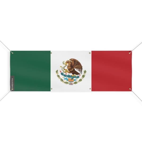 Mexico Flag Banner 8 Øjer 150x450 cm