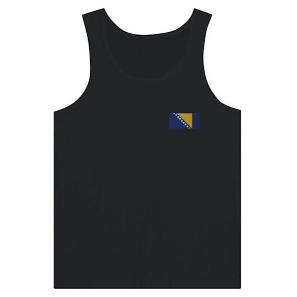 Bosnien-Hercegovina Flag Broderi Tank Top i Sort Svart M