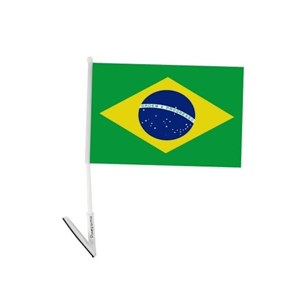 Klæbende flag Brasilien 1 stk 14x21cm