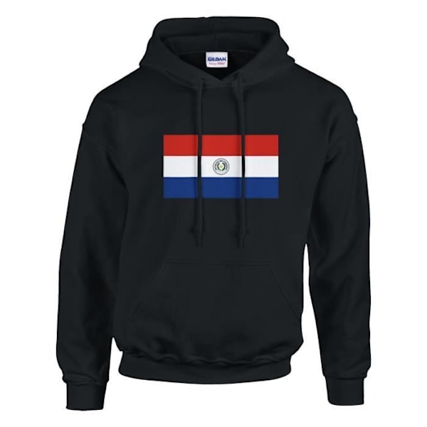 Paraguay Flag hættetrøje i sort Svart XXL