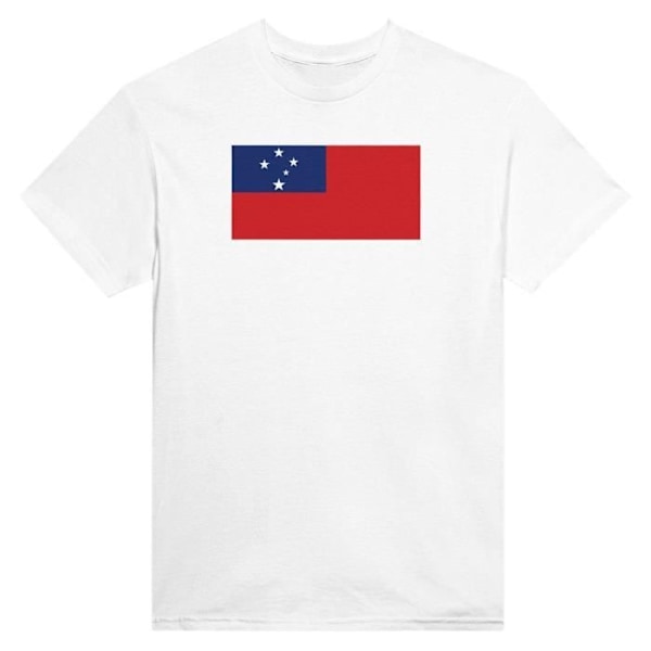 Samoa Flag T-paita valkoisena Vit XL