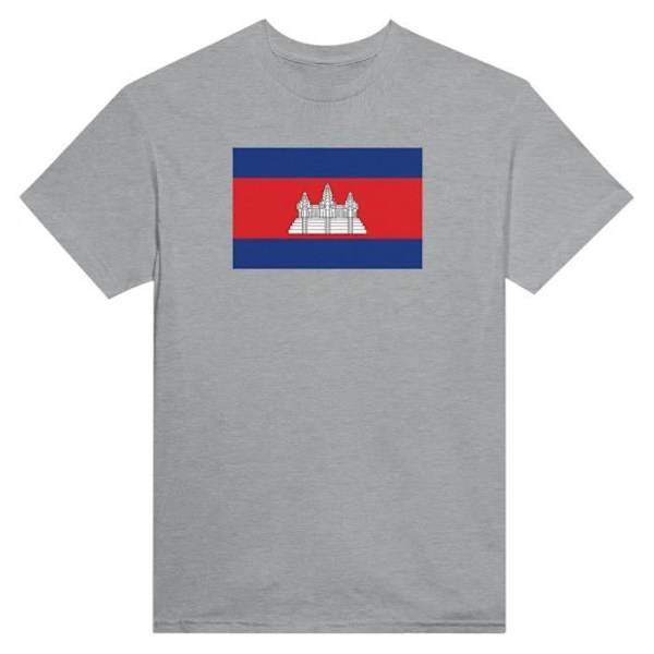 Cambodia Flag T-shirt i grå farve Grå M