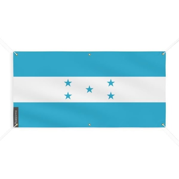 Honduras Flag Banner 6 Øjer 150x300cm i polyester