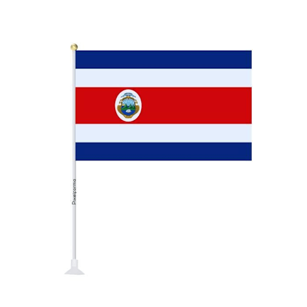 Mini flag sugekop Flag of Costa Rica 14x21cm i 1 stk