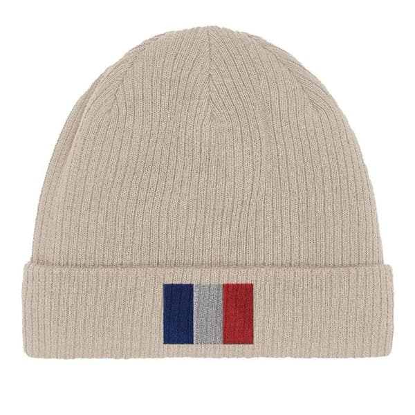 Bonnet Drapeau Frankrig i Beige Beige