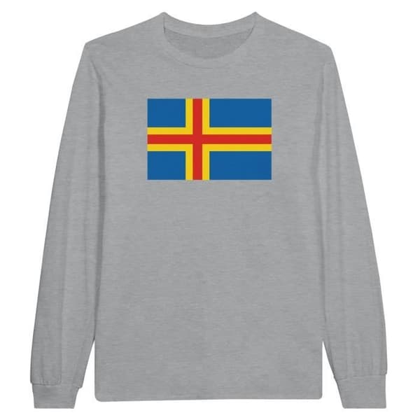 Åland Flag pitkähihainen T-paita harmaa - XL