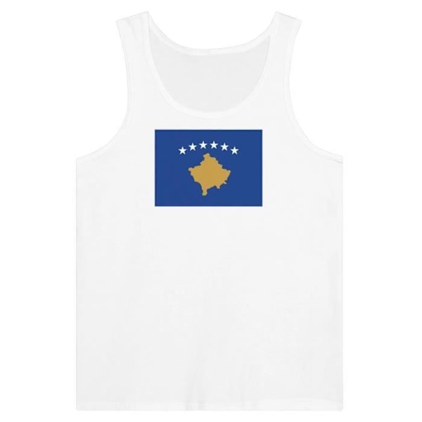 Kosovo Flag Tank Top i hvid Vit XS