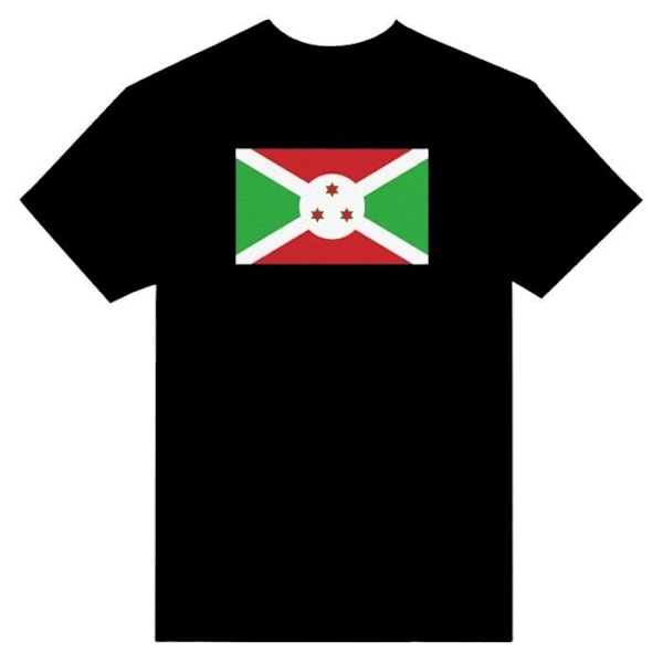 Burundi Flag T-shirt i sort farve Svart XXXXL