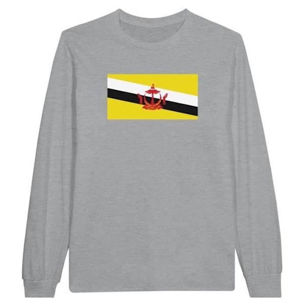 Brunei Flag langærmet T-shirt i grå Grå M