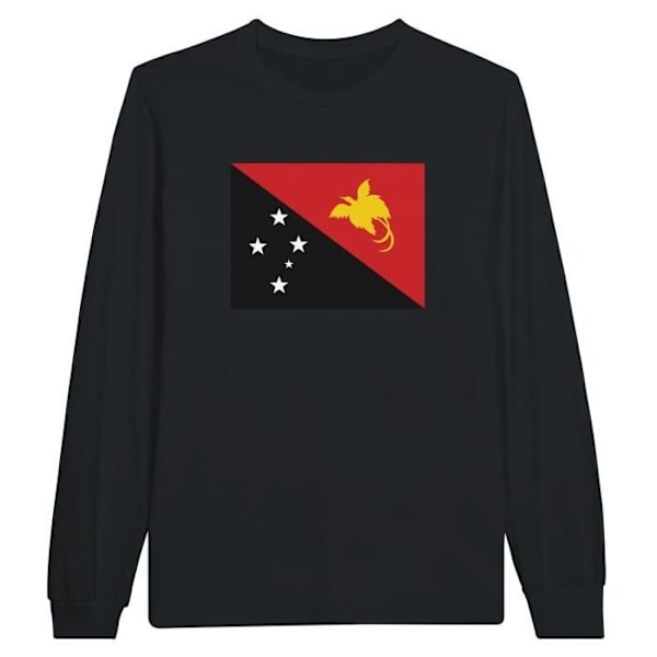 Papua New Guinea Flag pitkähihainen musta T-paita Svart jag