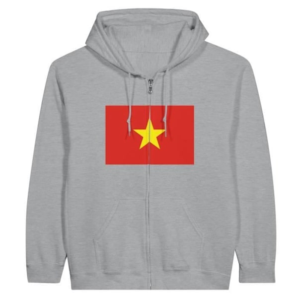 Vietnam Flag vetoketjuhuppari harmaa Grå M