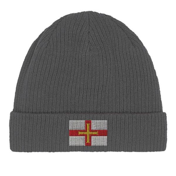 Bonnet Drapeau Guernesey i Grått Grå
