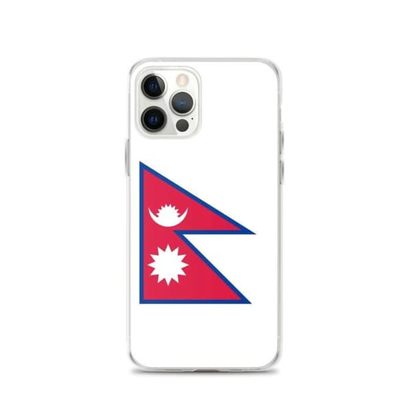 Etui - PIXELFORMA - iPhone 12 Pro - Flag of Nepal - Fuld beskyttelse - Blødt Nepals flagga