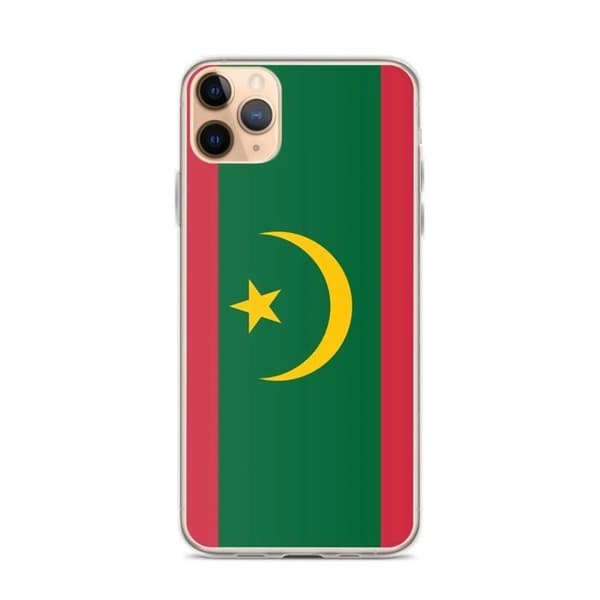 Coque iPhone - Mauritaniske Flag - iPhone 11 Pro Max - Fleksibel - Mønstret - Vertikal Flerfärgad