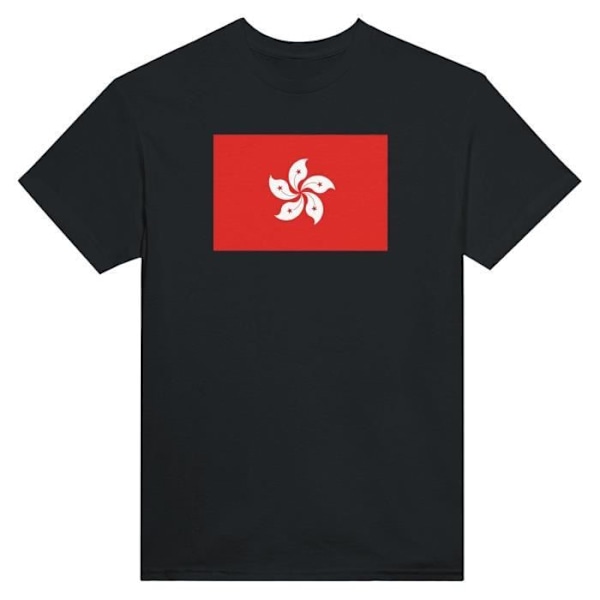 Hong Kong Flag T-shirt i sort farve Svart XXXXL