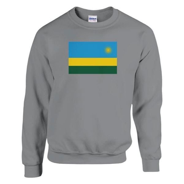 Huppari - PIXELFORMA - Ruandan lippu - Harmaa - Pitkät hihat - Mixed Grå XXXXXL