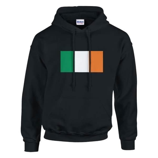Hættetrøje - PIXELFORMA - Irlands flag - Sort - Lange ærmer - Unisex Svart M