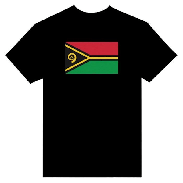 Vanuatu Flag T-paita mustana Svart XXXXXL