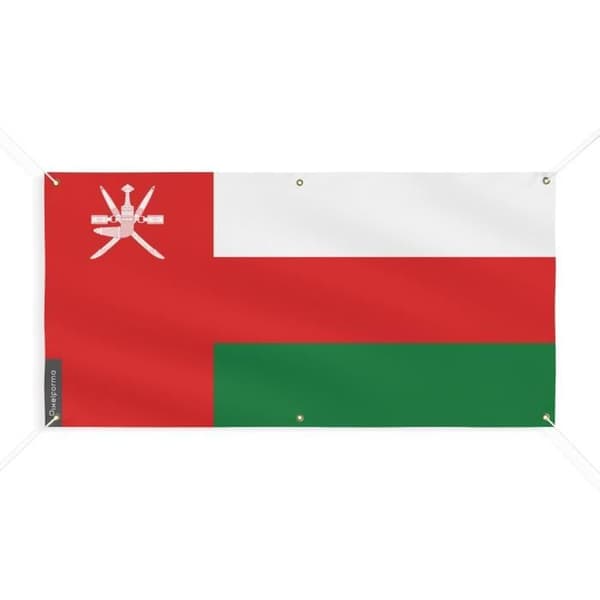 Omanin lippu 6 silmukkaa 140x280cm polyesteriä