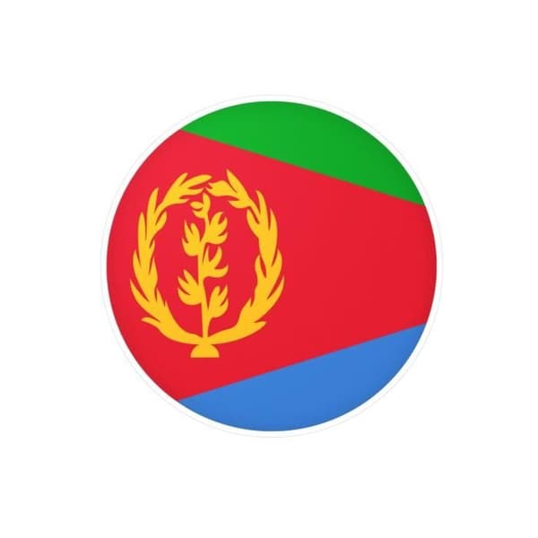 Pyöreä tarra Eritrean lippu 10 cm 1000 kappaletta