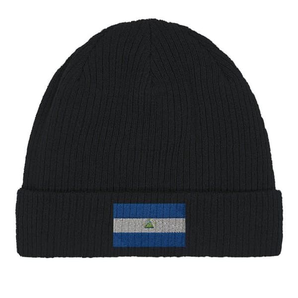 Bonnet Drapeau Nicaragua i Sort Svart