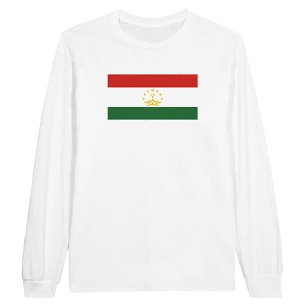 Tadsjikistan Flag langærmet T-shirt i hvid Vit XXL