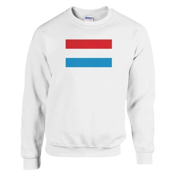 Huppari - PIXELFORMA - Luxembourgin lippu - Pitkät hihat - Pyöreä kaula-aukko - Unisex Vit XXL