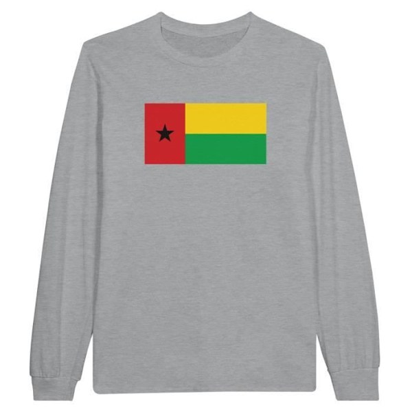 Guinea-Bissau Flag pitkähihainen T-paita harmaa Grå XL