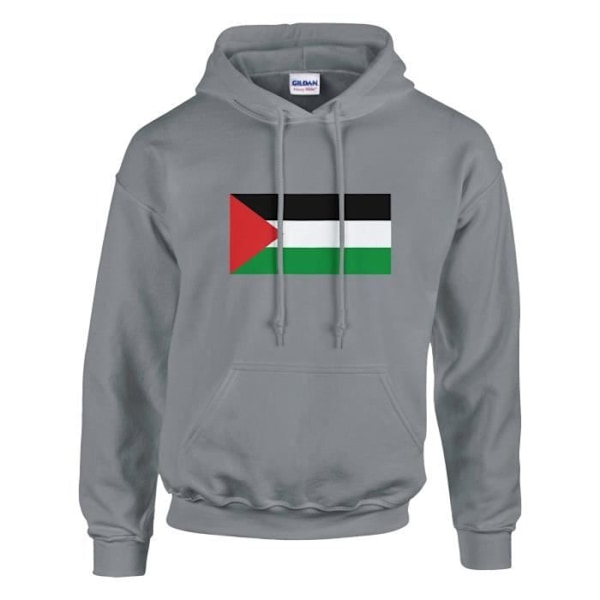 Palestiinan lippu -huppari harmaalla Grå XXXXL