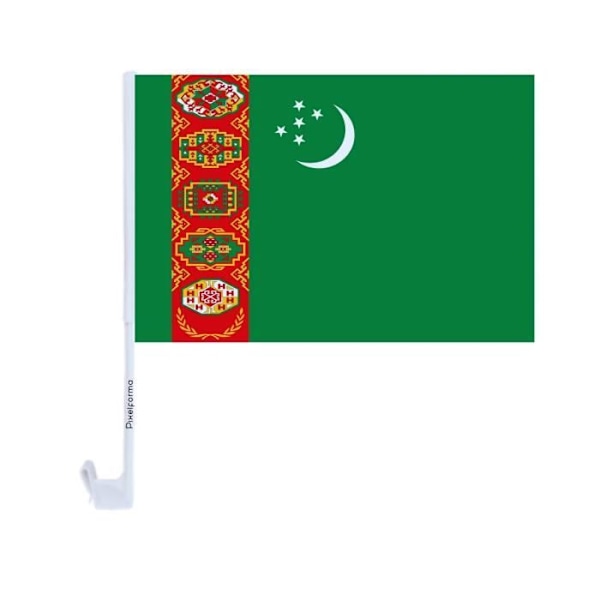 Turkmenistan bilflag 20 stk i 14x21cm polyester