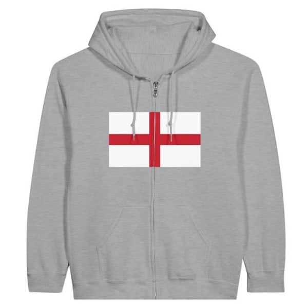 England Flag Hættetrøje med lynlås i grå Grå XL