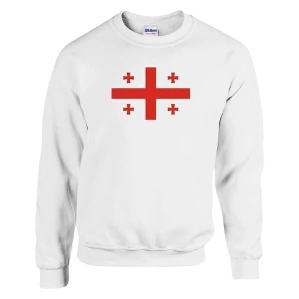 Sweatshirt - PIXELFORMA - Georgia Flag - Långärmad - Vit Vit S