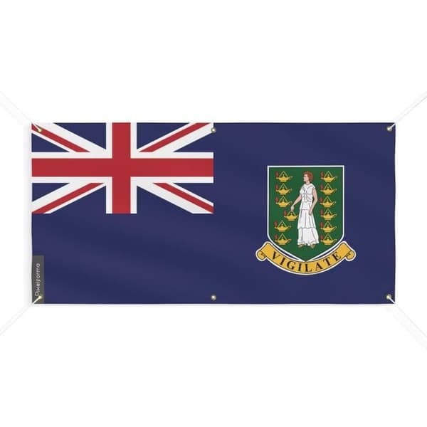 Banner Flag British Virgin Islands - PIXELFORMA - 190x380cm - Durable polyester - 6 reinforced eyelets